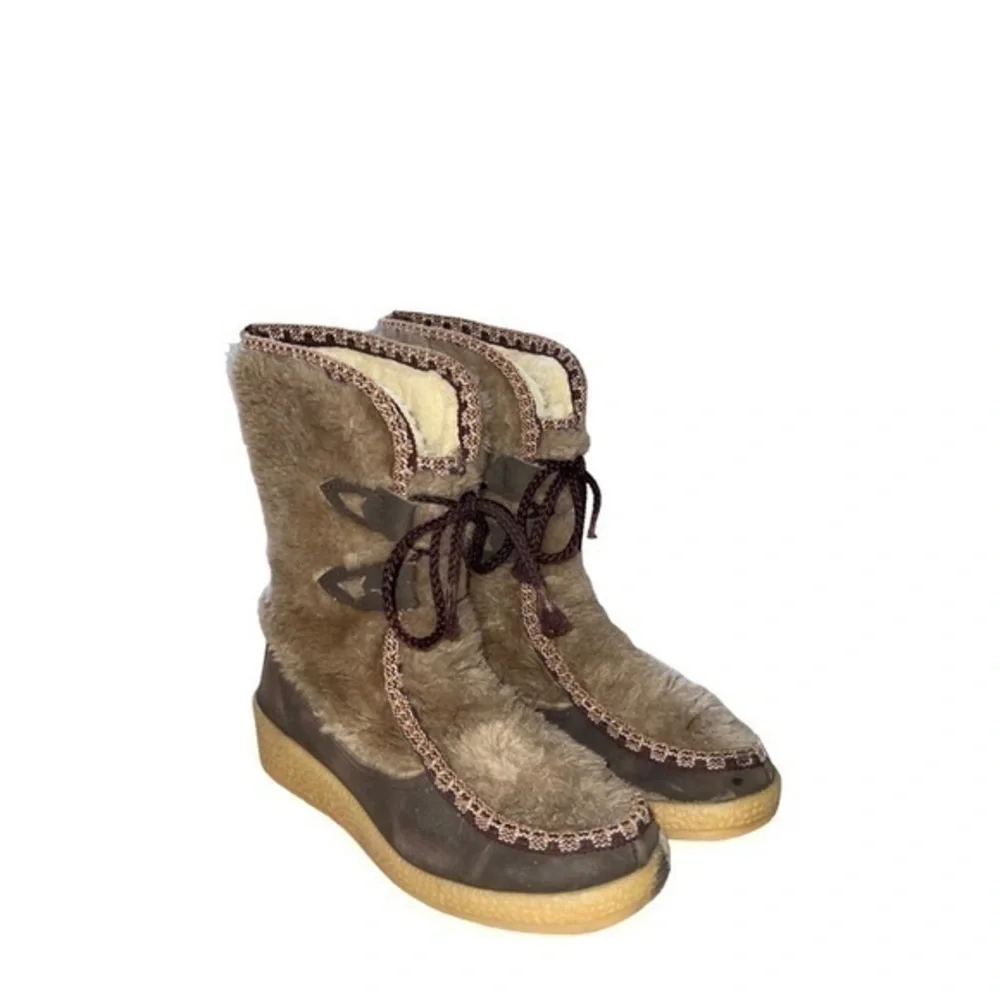 Snowland Vintage Lace‎ Up Mid-Calf Winter Boots